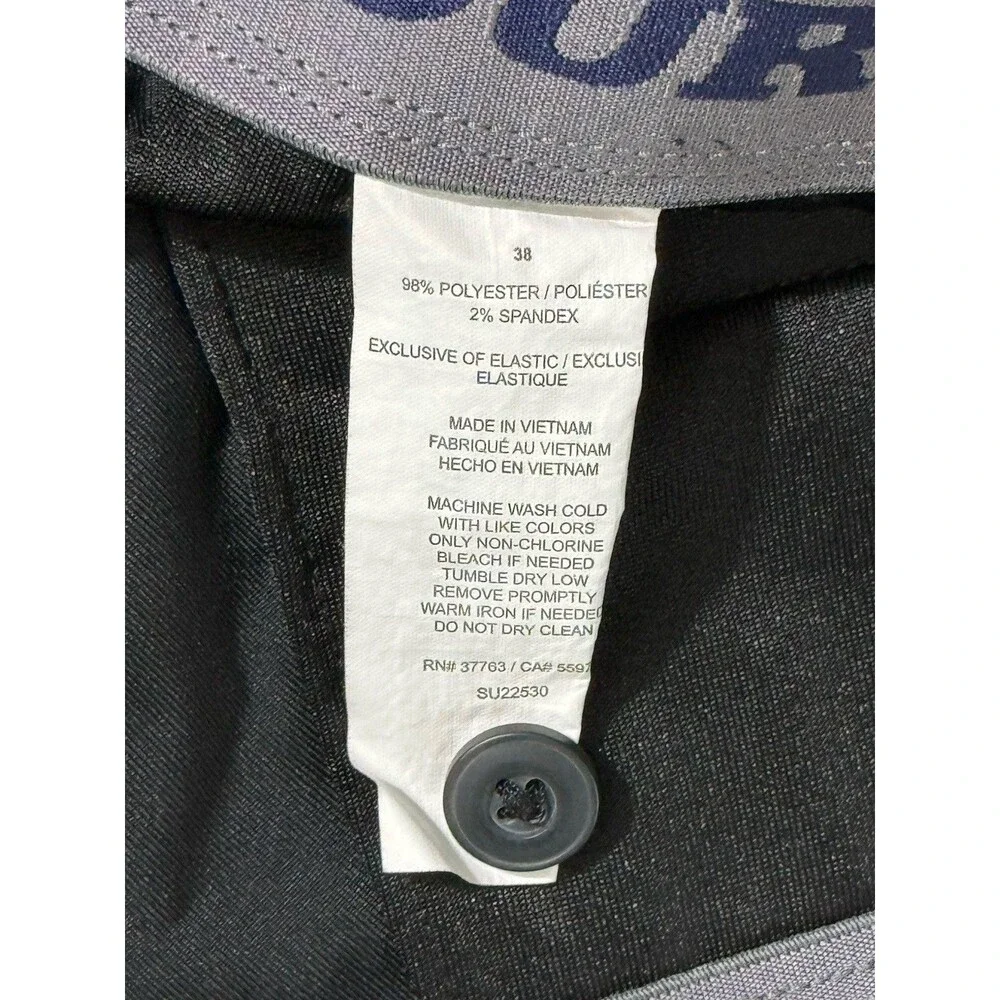 PGA Tour Size 38 Golf Shorts Mens Black Performance Expandable Waist Flat Front